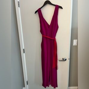 Hatch Silk V-neck Evening Dress (OS) with sash